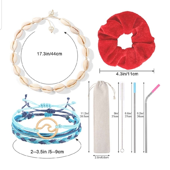 70pcs VSCO Girl Pack Set Scrunchie Sticker Shell - Picture 2 of 8